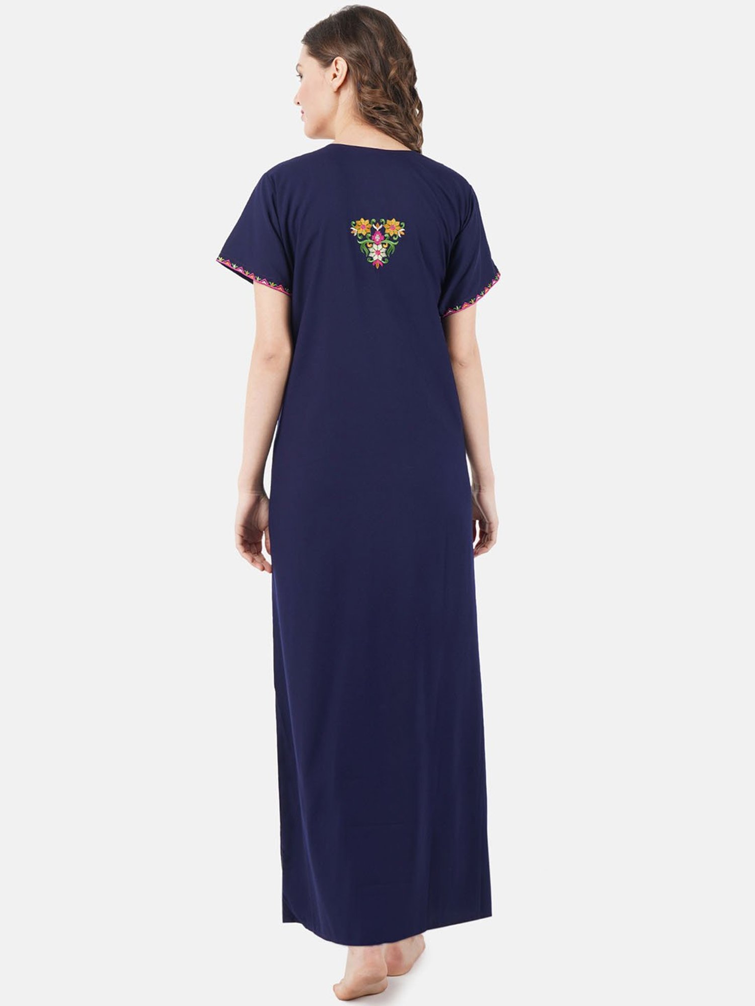 KOI SLEEPWEAR Navy Embroidered Nighty
