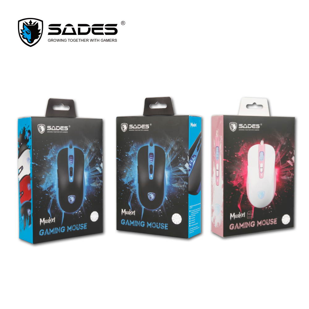 SADES  Musket 3000DPI Mouse Wired 5 Buttons Opto-electronic Gaming Mouse For PC , Laptop