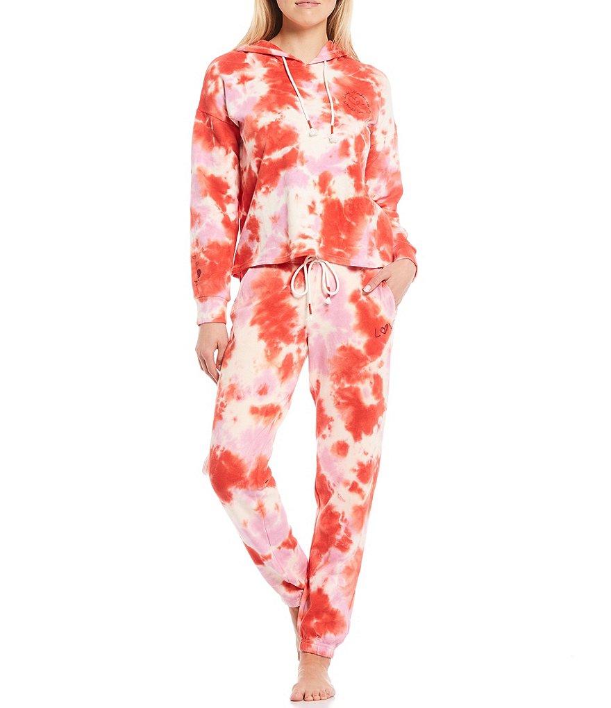 PJ Salvage Daydreams Doodles Tie Dye Long-Sleeve Coordinating Sleep Jogger