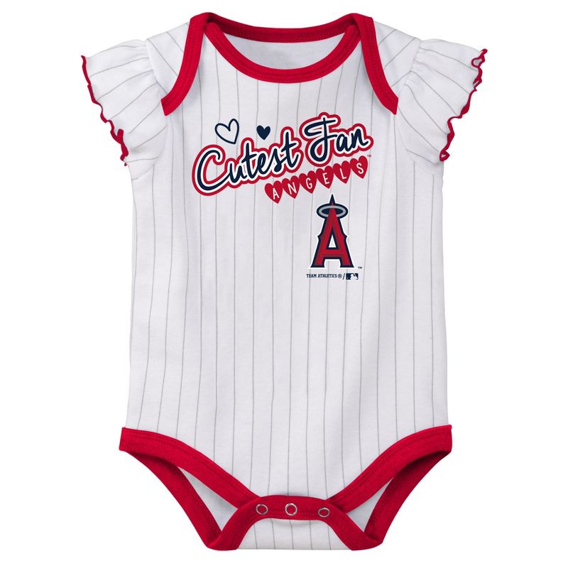 MLB Los Angeles Angels Girls' Bodysuit 3pk - 0-3M