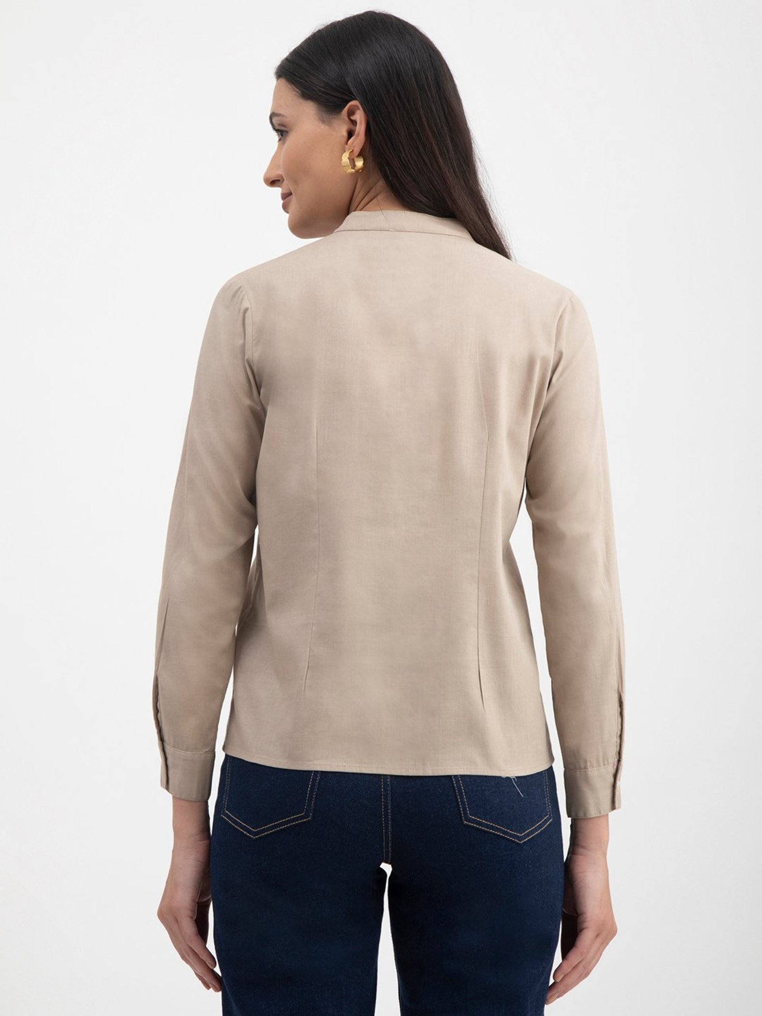 Fablestreet Beige Formal Shirt