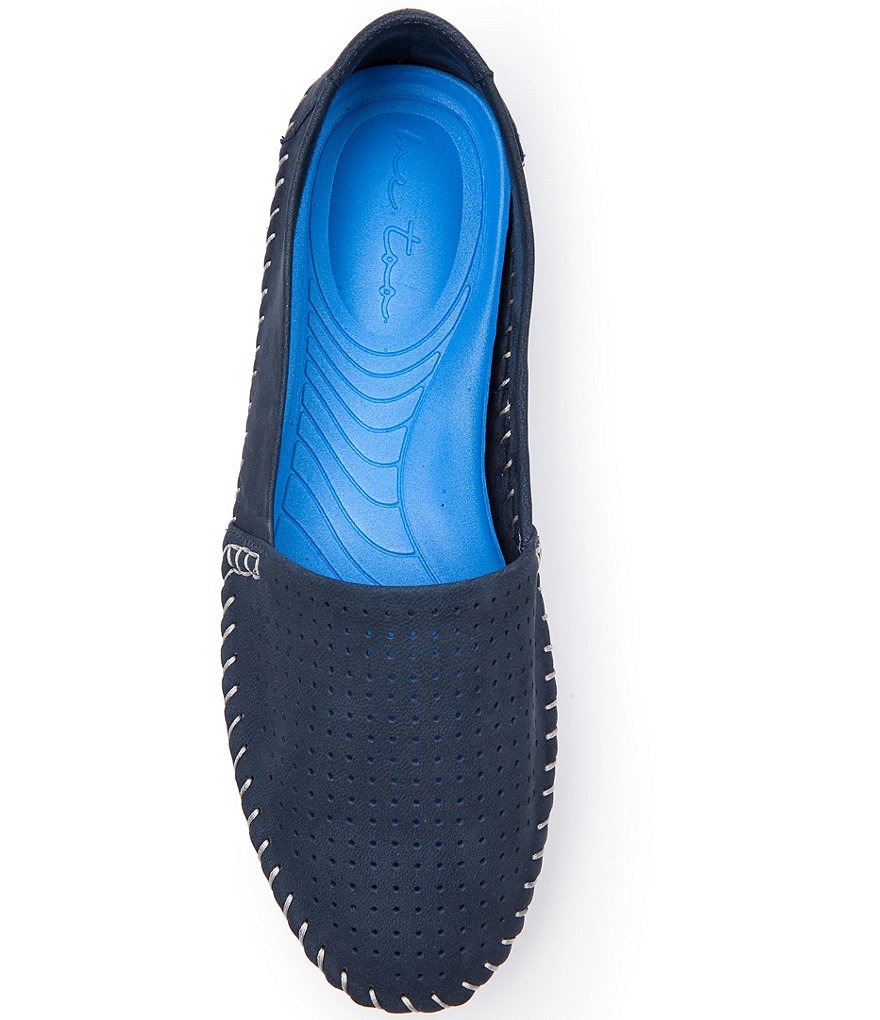 Me Too Lotus Nubuck Leather Perforated Slip-On Flats