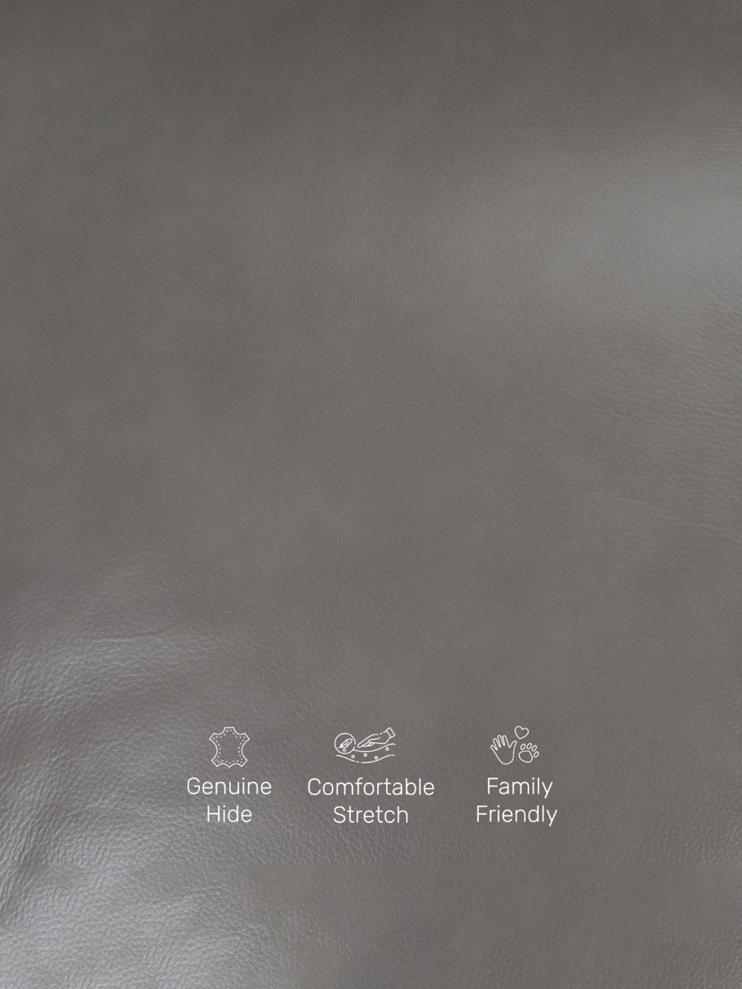 Durian Lawson Contemporary Pebble Grey Leather 2 Seater Sofa