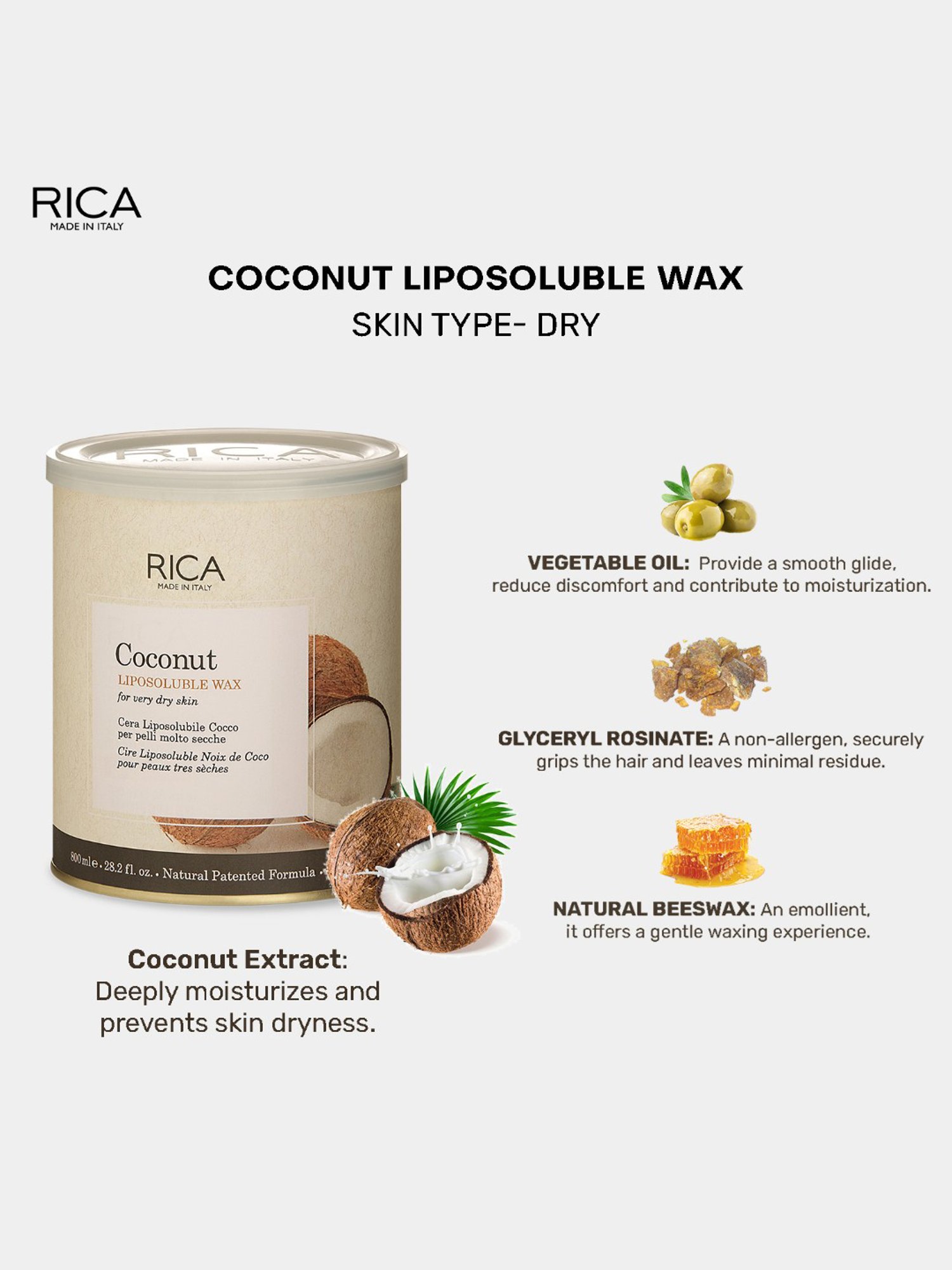 Rica Coconut Wax - 800 ml