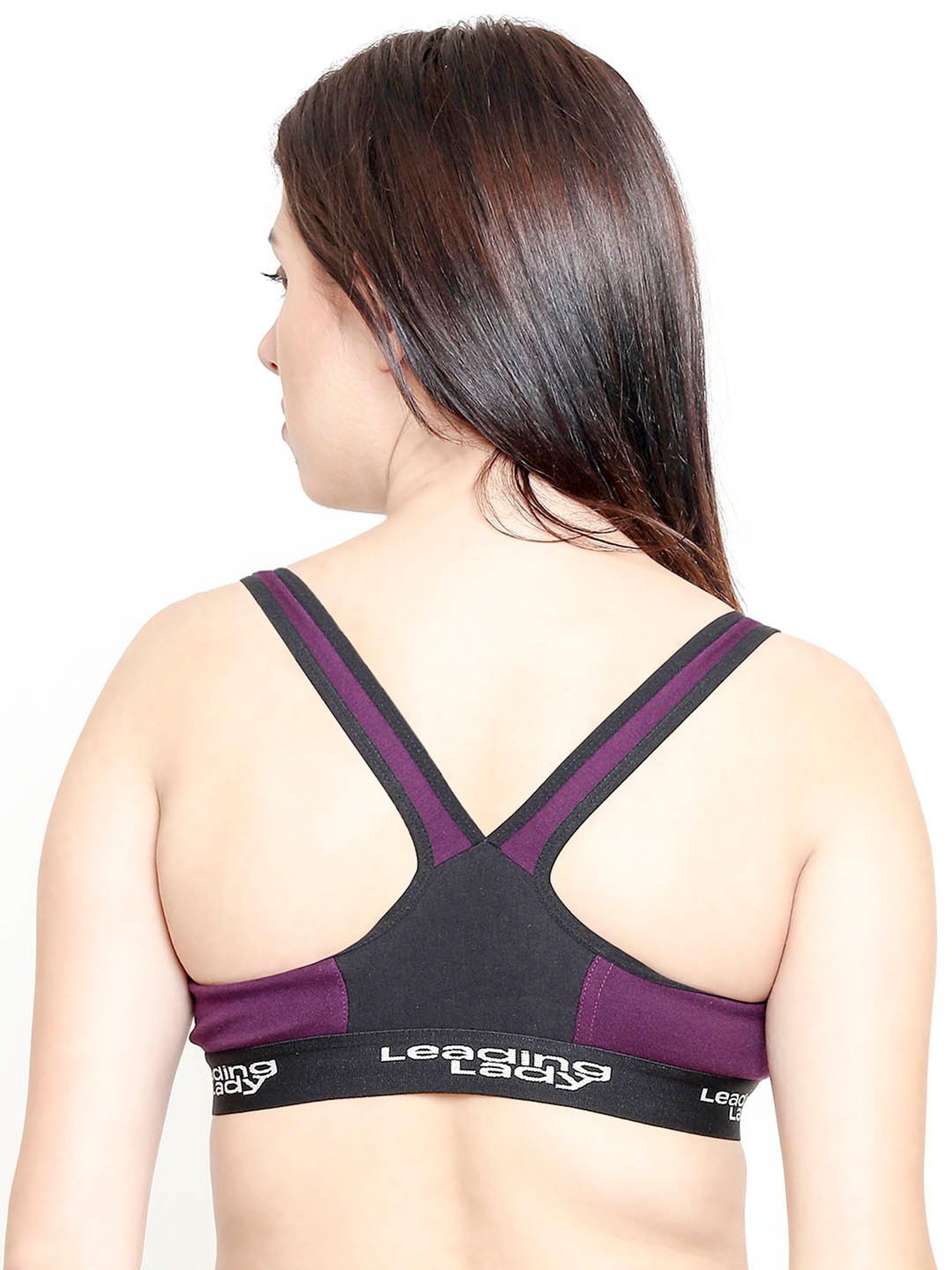 Leading Lady Purple Non-Padded Sports Bra