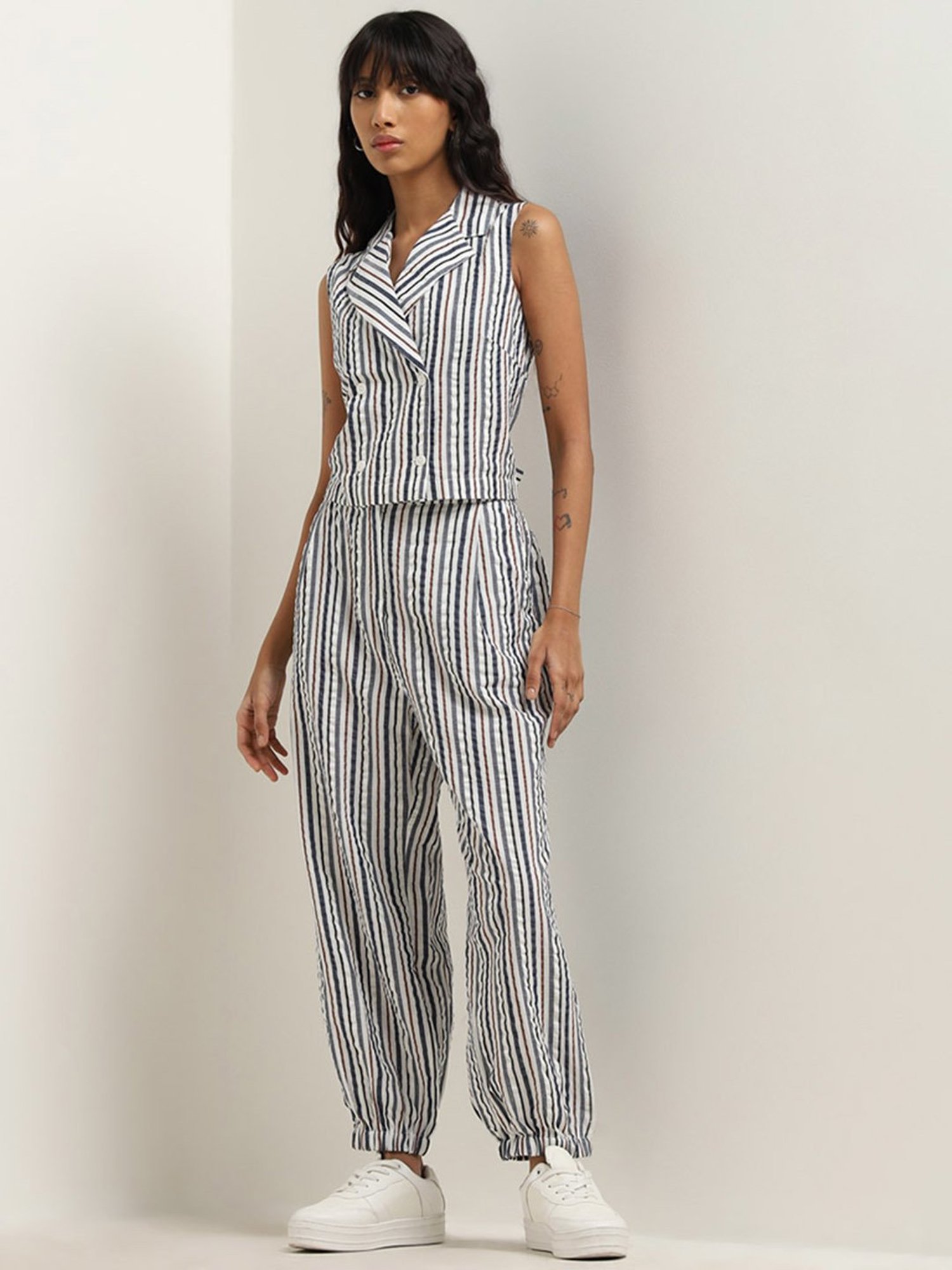 Bombay Paisley by Westside Multicolour Striped Cotton Top