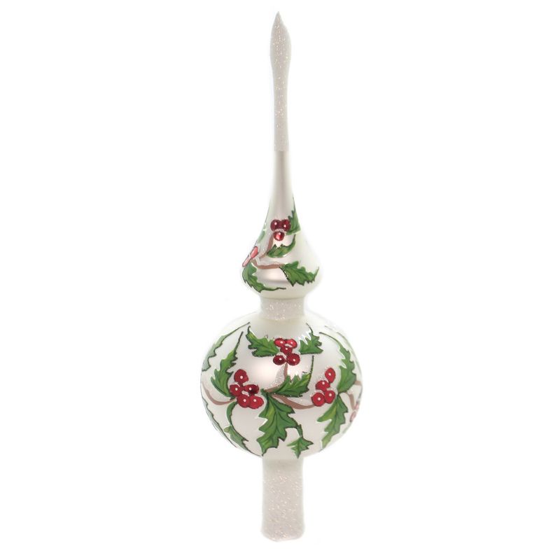 Christina's World 12.25" Matte Holly Leaf Finial Tree Topper  -  Tree Toppers