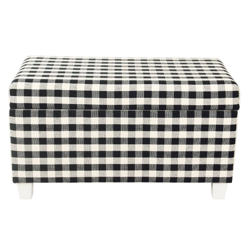 Storage Bench Black Plaid - HomePop