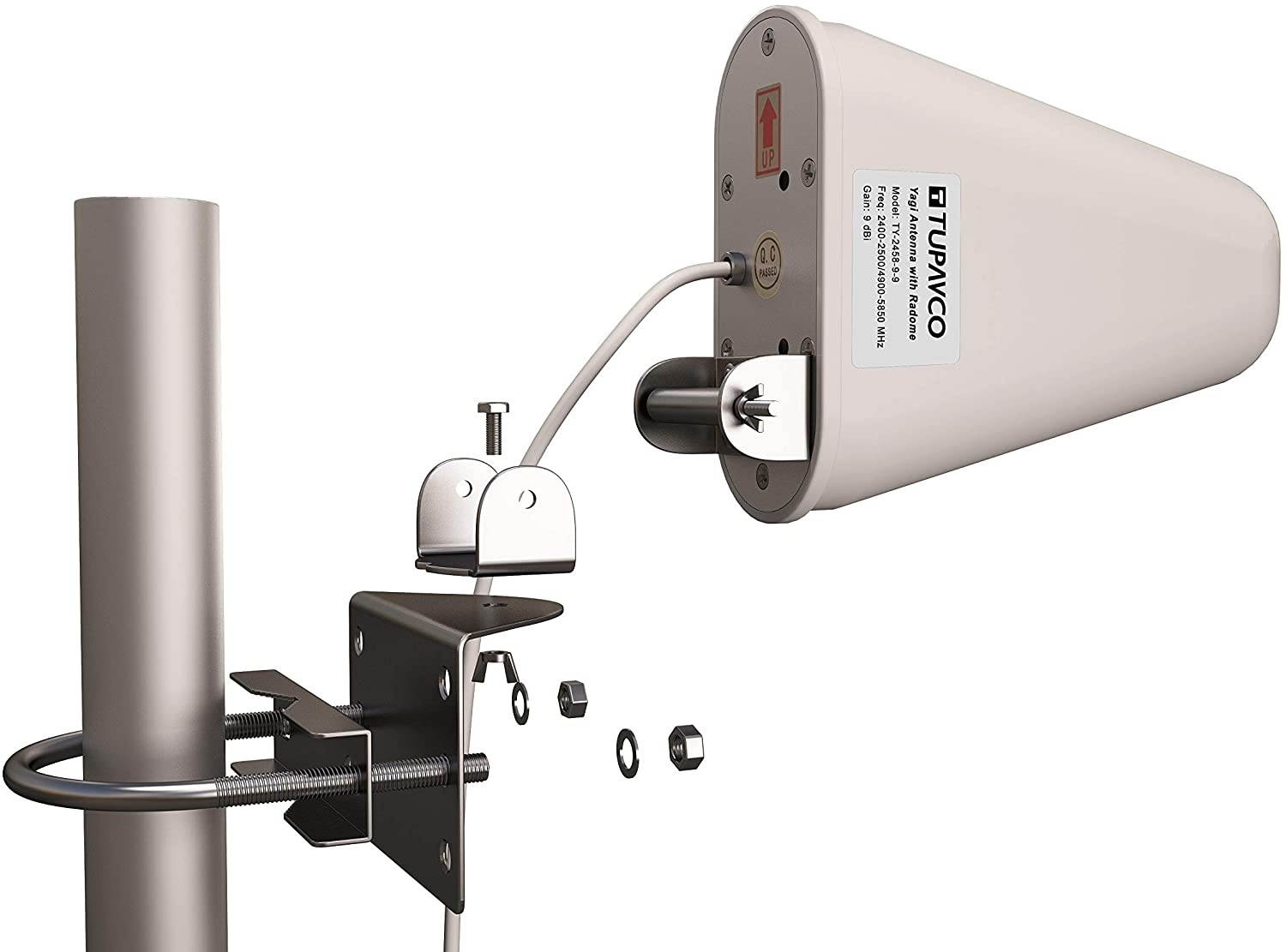 Tupavco DB541 WiFi Antenna Dual Band - (2.4GHz) and (5GHz/5.8GHz) 9DBI - Medium Range Directional Wireless LAN Network Antenna