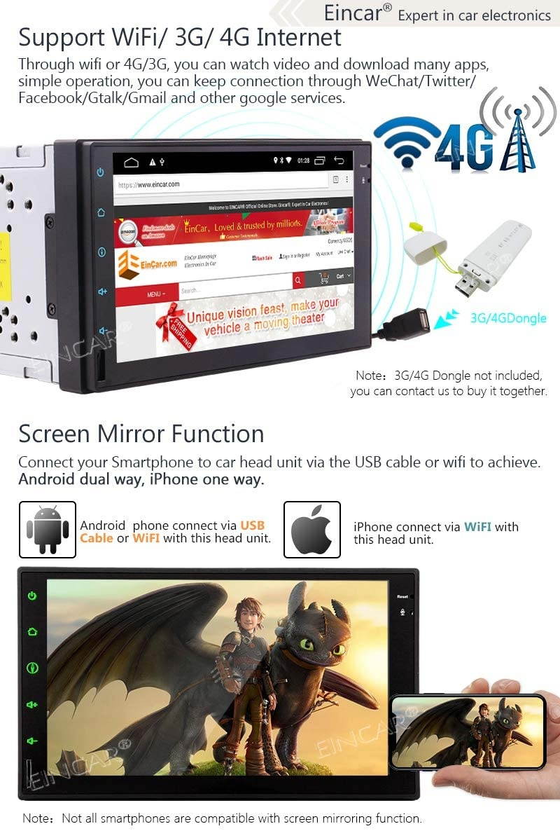 Newest Android 8.1 Oreo OS 2 Din Car Stereo System Autoradio Bluetooth in Dash GPS Navigation Corloful Key Ligths Car Tablet Double Din Audio Video Player Cam-in WiFi Mirrorlink