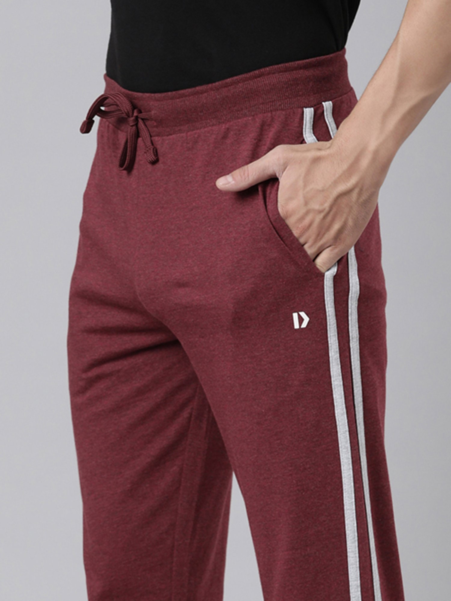 Dixcy Scott Originals Burgundy Melange Regular Fit Striped Joggers