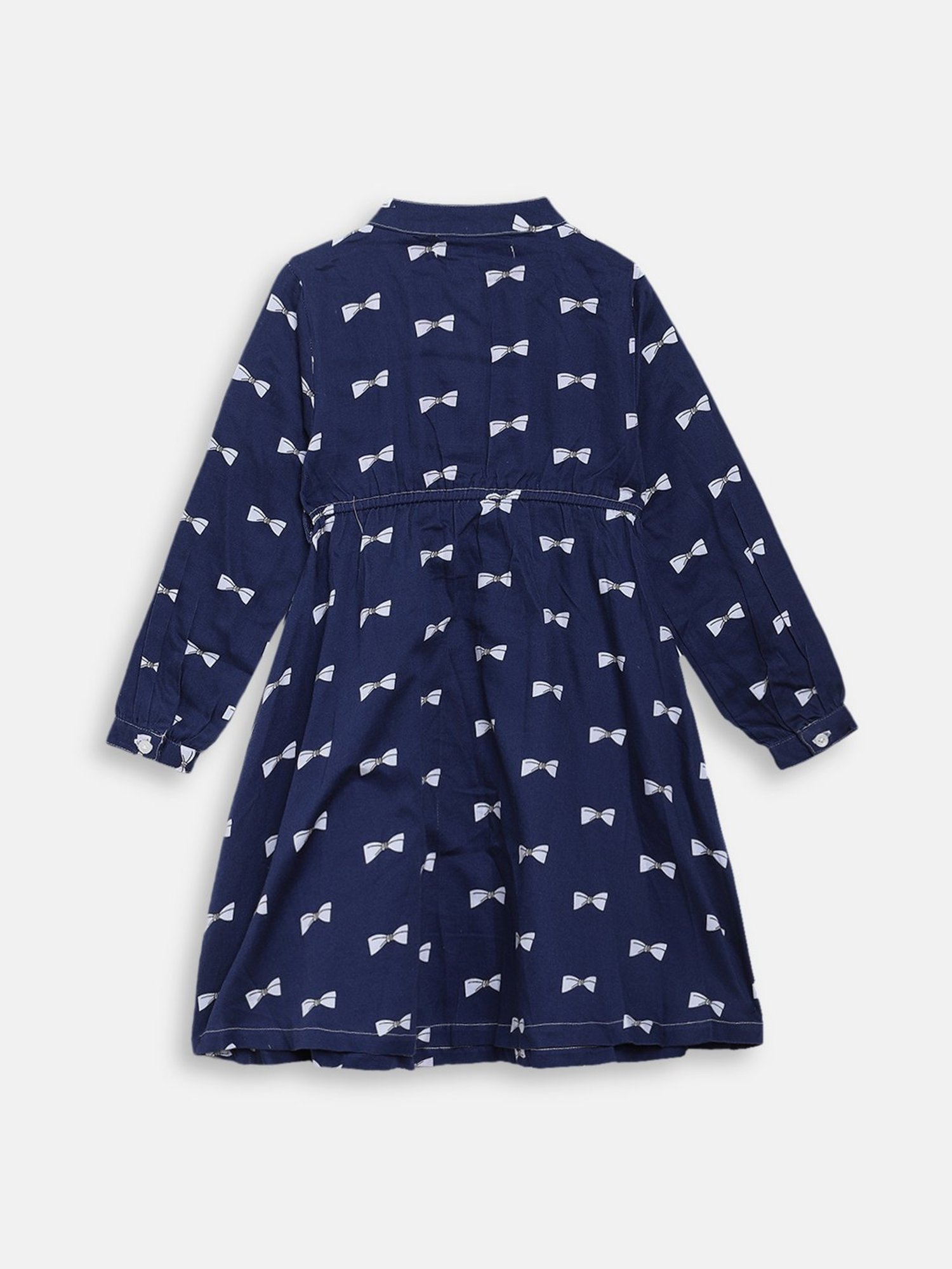 Elle Kids Blue Cotton Printed Dress