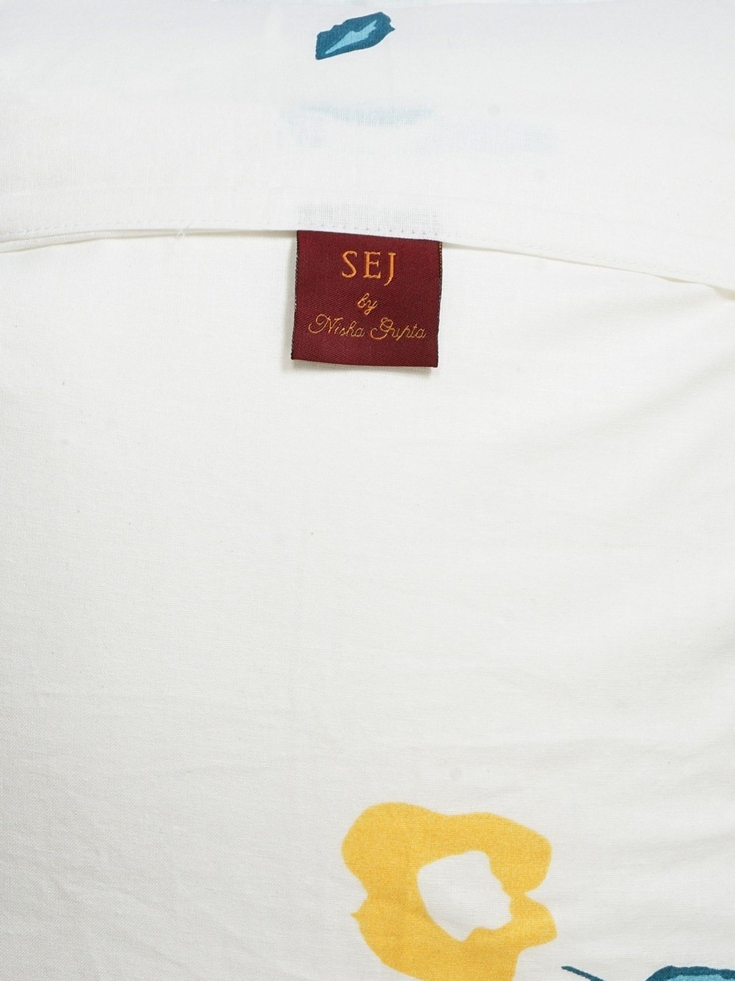 SEJ by Nisha Gupta Floral Brown 160 TC Cotton Single Bed Sheet with 1 Pillow Cover