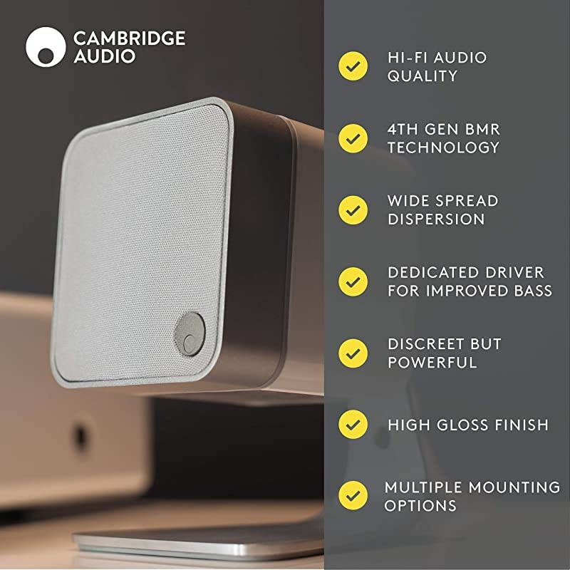 Minx Min 12 Bookshelf Satellite Speaker Each with 4th Generation BMR Technology White