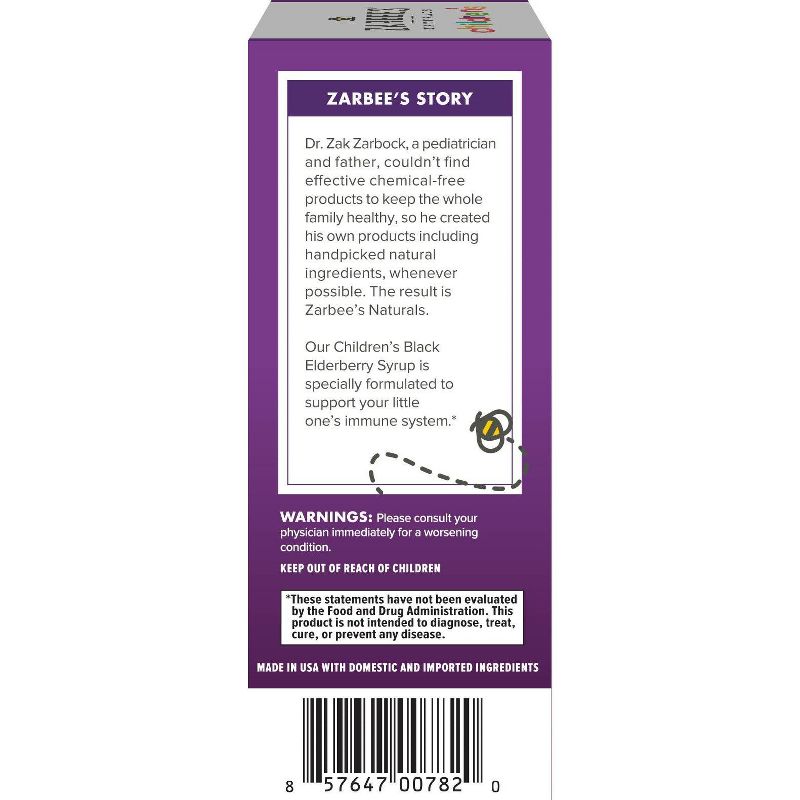 Zarbee's Naturals Children's Elderberry Syrup - 4 fl oz