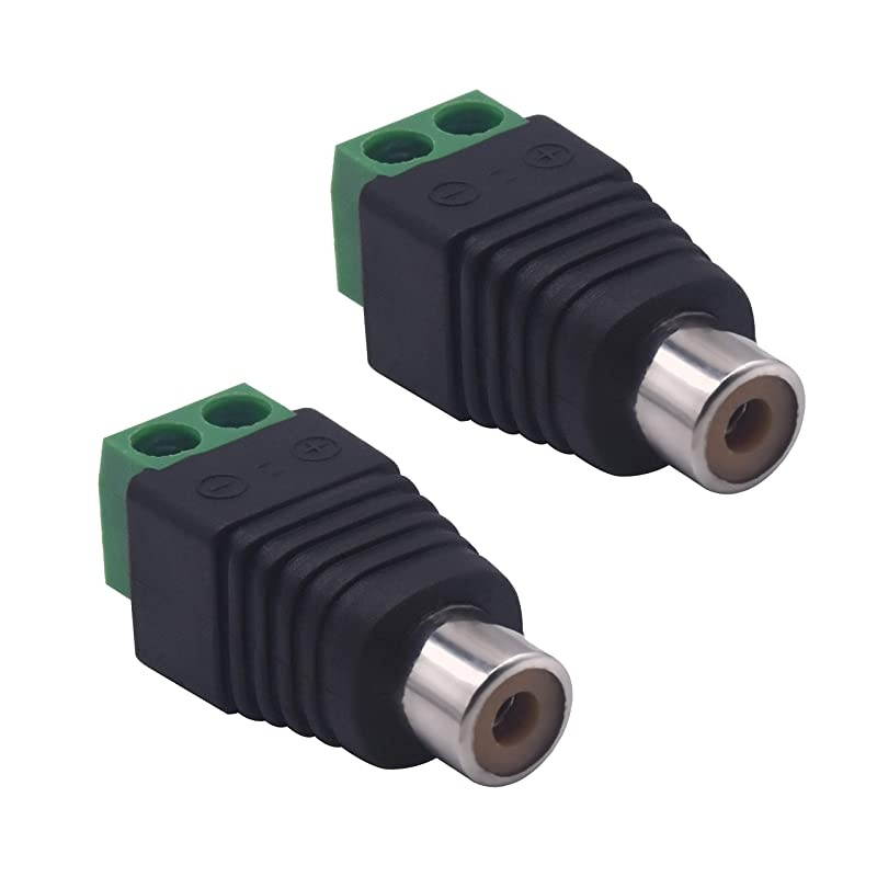 RCA to AV Screw Terminal Connector, RCA Cable Audio Adapter,Phono RCA Female Jack Solderless Converter Audio/Video Connector Speaker Wire to RCA Adapter