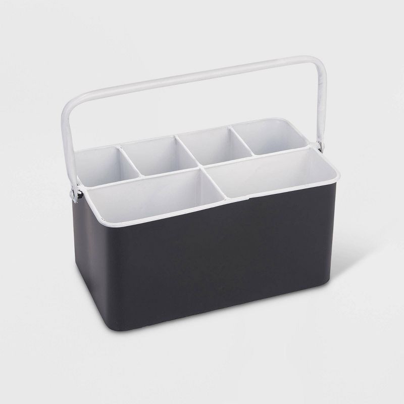 9" Metal Compartment Caddy Black - Foreside Home & Garden