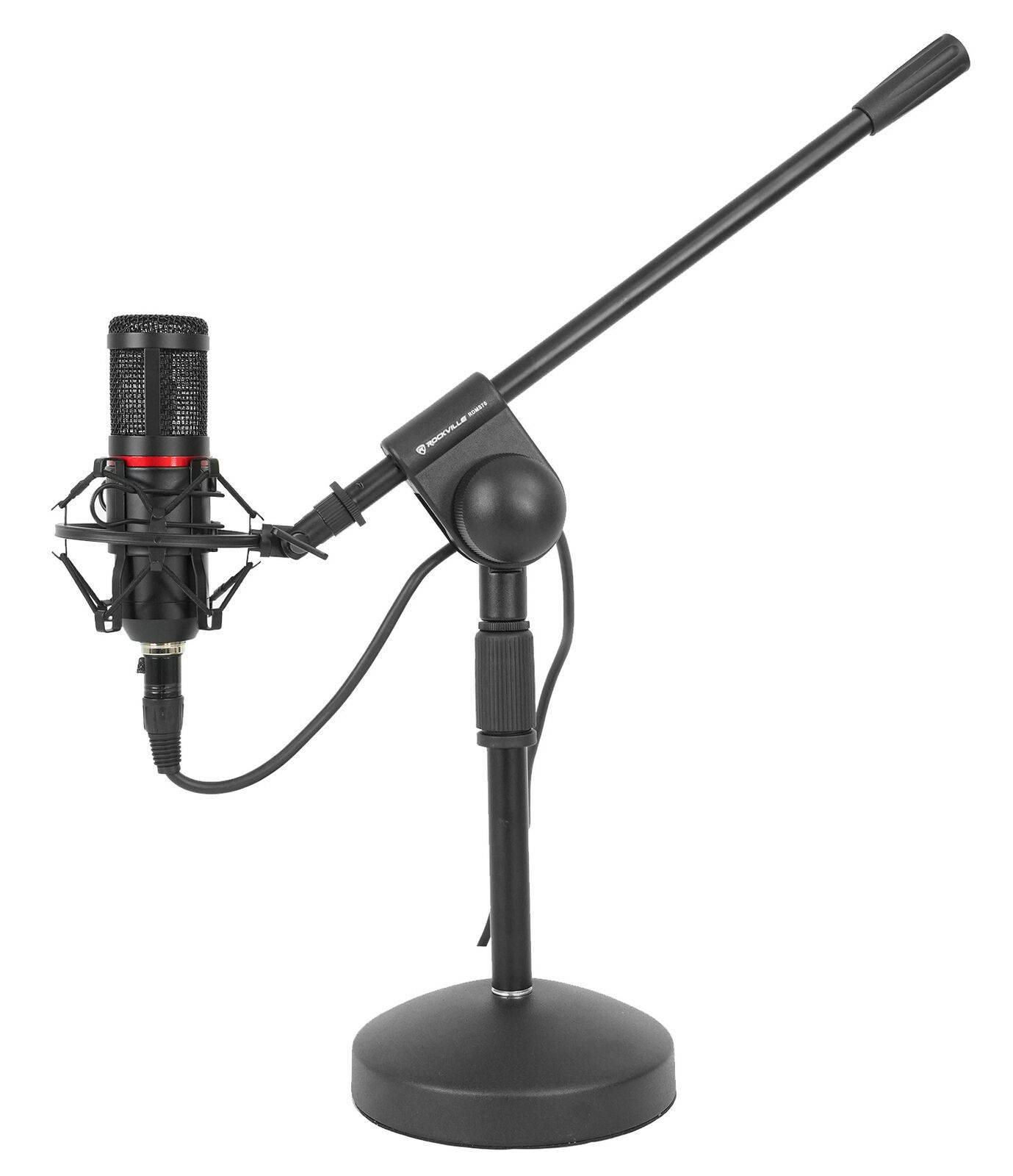RDMS70 Desktop Mic Stand with Boom+Steel Round Base+Adjustable Height