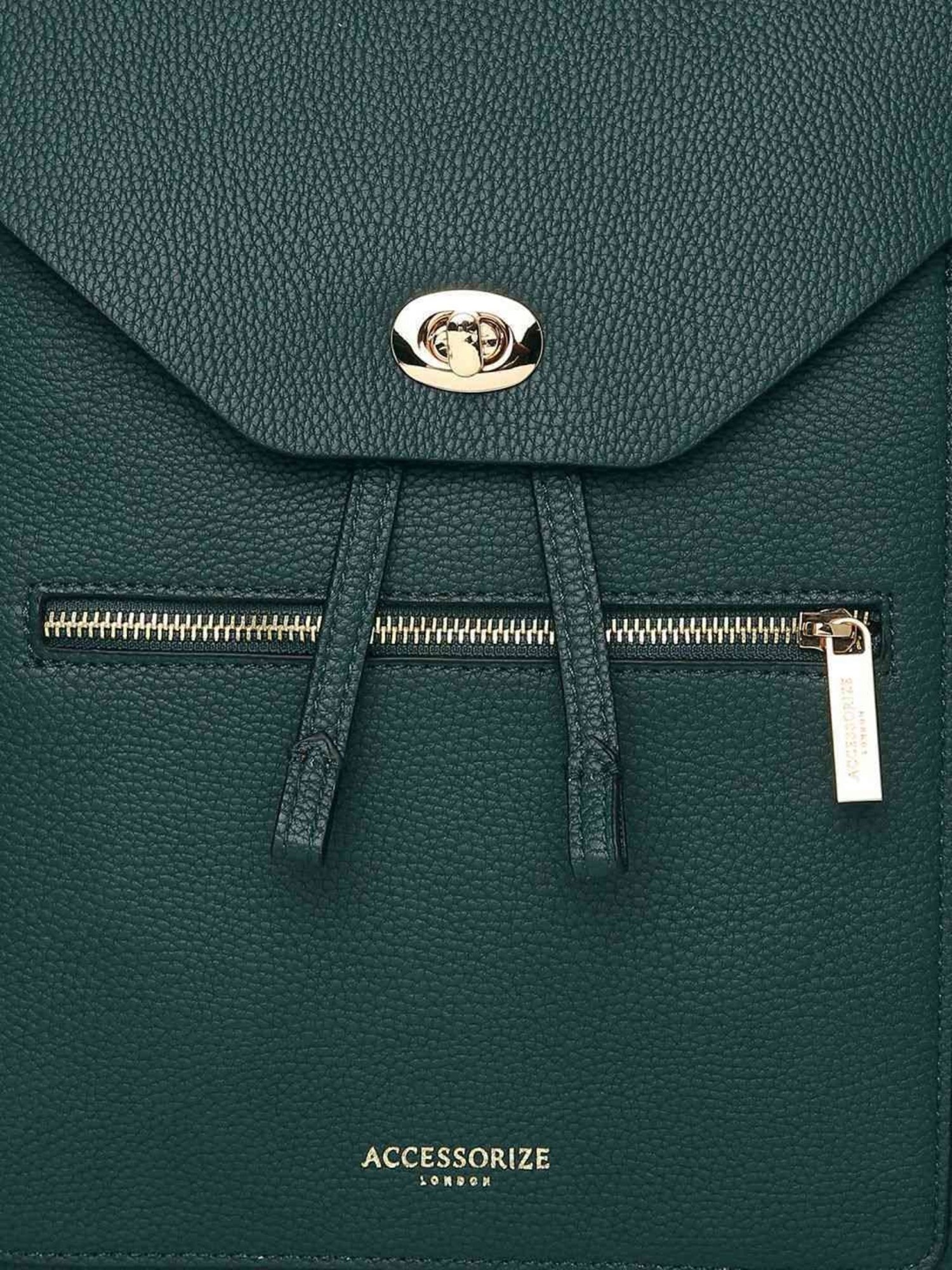 Accessorize London Red Leather Medium Backpack