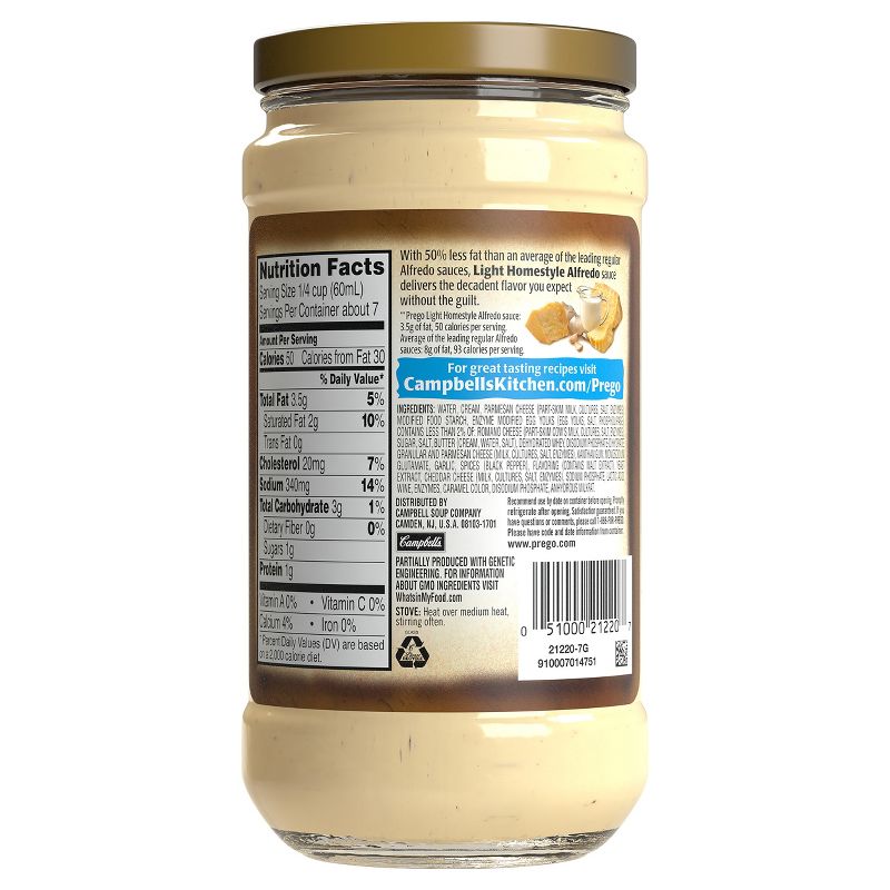 Prego Light Homestyle Alfredo Sauce 14.5oz
