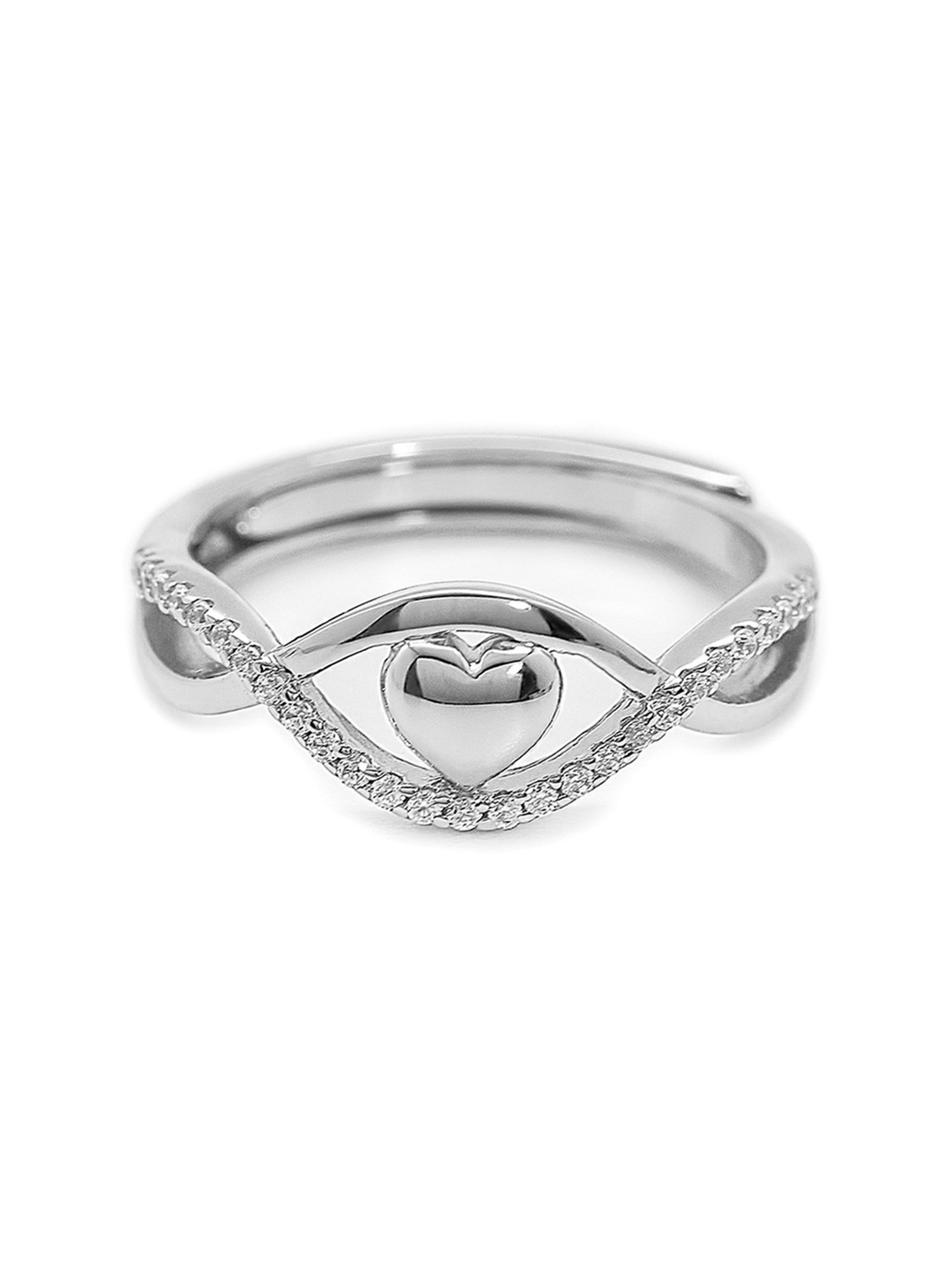 Silberry 92.5 Sterling Silver Love Eye Ring