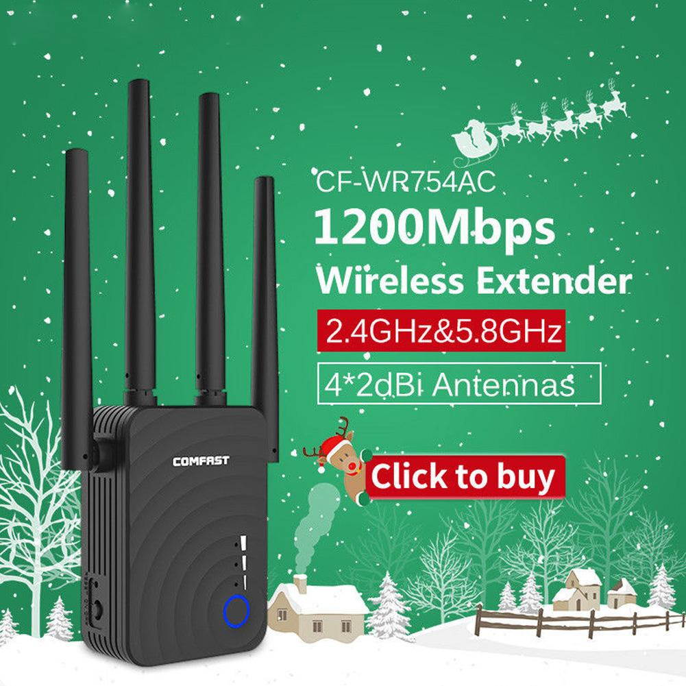COMFAST Dual Band 1200Mbps WiFi Repeater Wireless Range Extender Booster Network