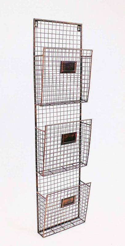 3 Pocket Wall File Holder Finish: Copper