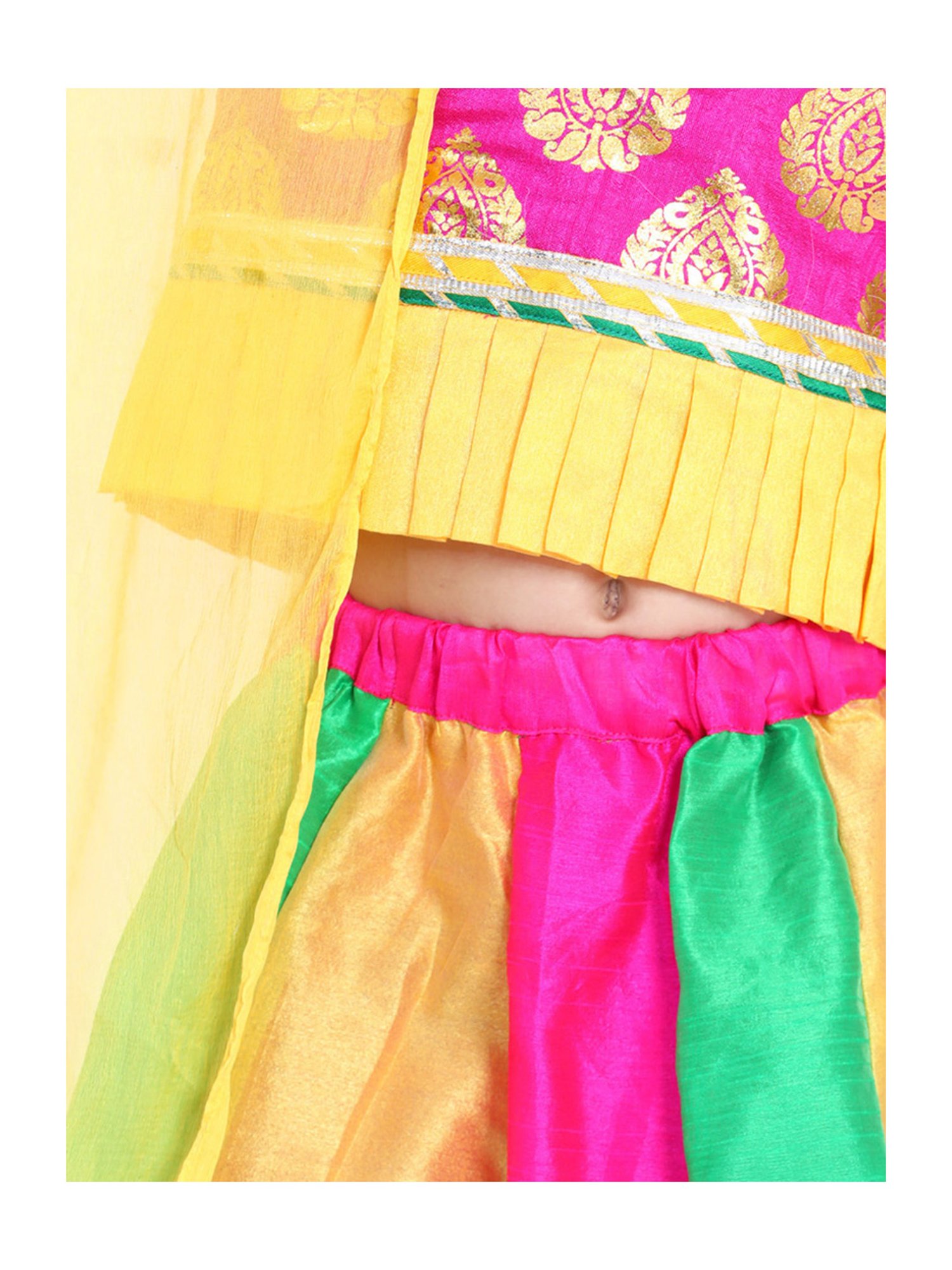 BownBee Kids Pink Regular Fit Lehenga Choli With Dupatta