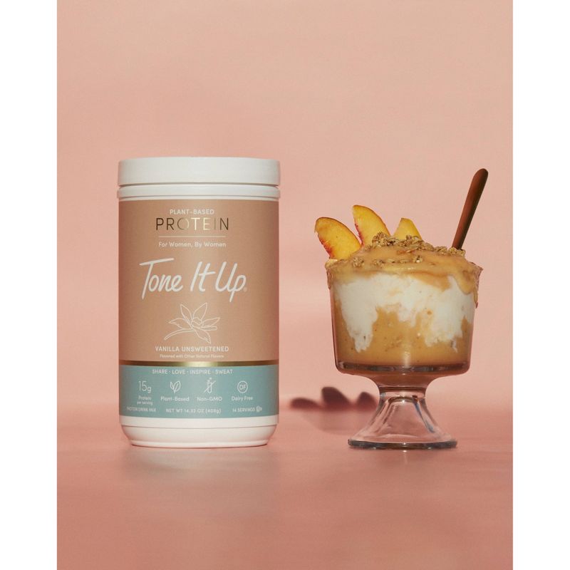 Tone It Up Plant-Based Protein Powder - Vanilla Unsweetened - 14.32oz