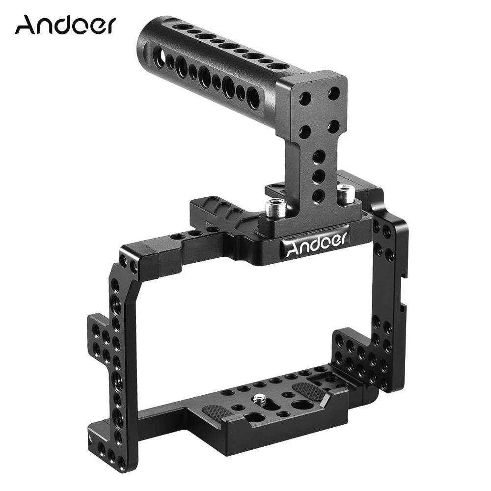 Andoer Protective Video Camera Cage Stabilizer Protector w/ Top Handle for Sony A7II A7RII A7SII  ILDC Mirrorless Camcorder