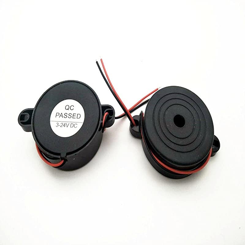 5PCS Electronic Buzzer Alarm Active Piezo DC 324V Continuous Sound Black ABS Housing