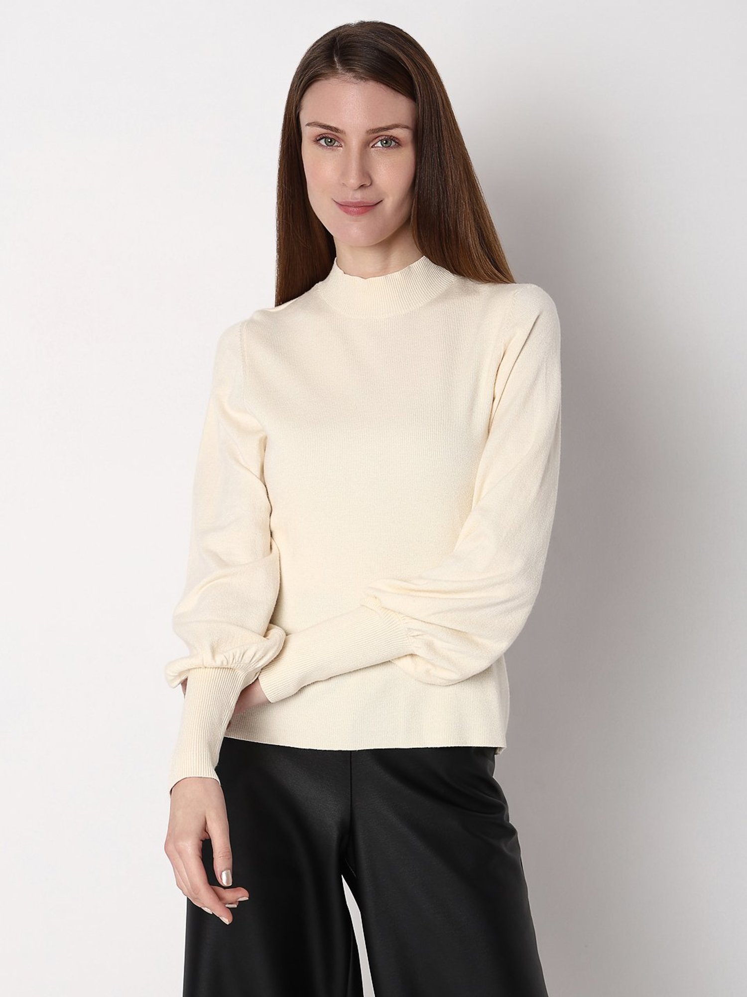 Vero Moda Off White Regular Fit Pullover