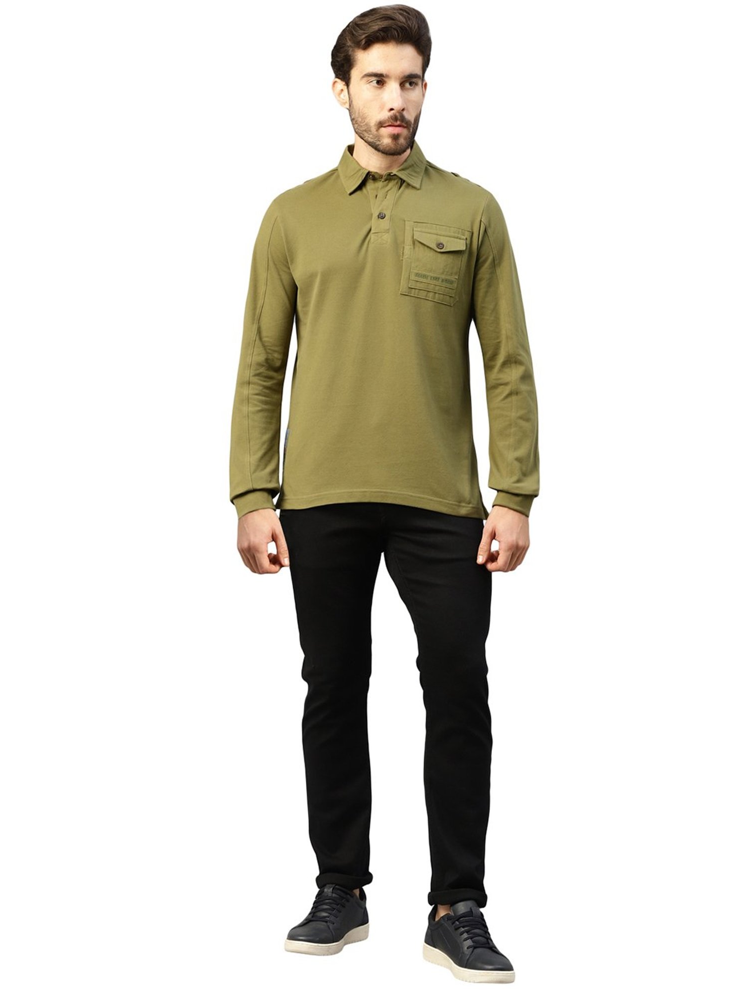 Royal Enfield VINTAGE Olive Regular Fit Polo T-Shirt