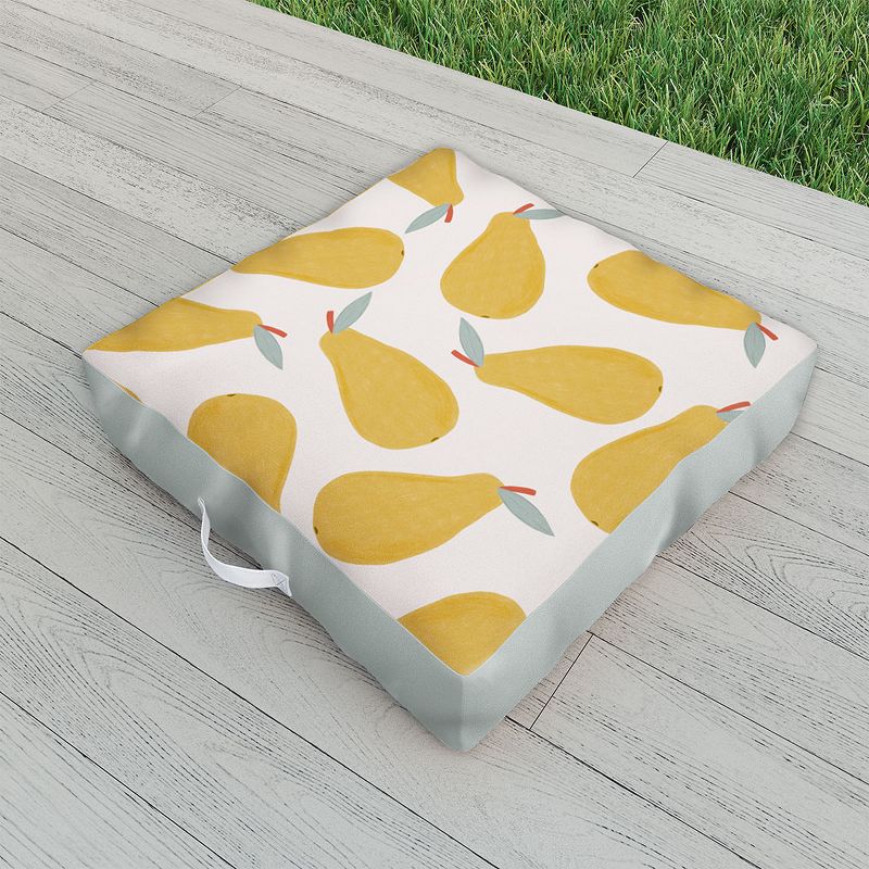 Hello Twiggs Yellow Pear Outdoor Floor Cushion - Deny Designs