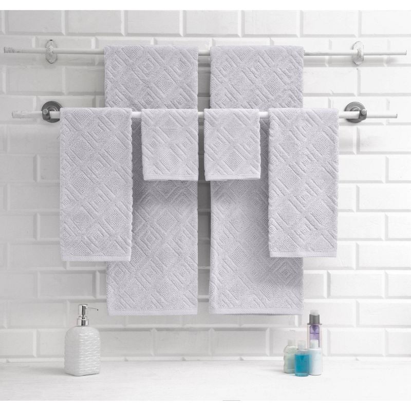 6pc LaRue Turkish Cotton Bath Towel Set  Silver - Makroteks