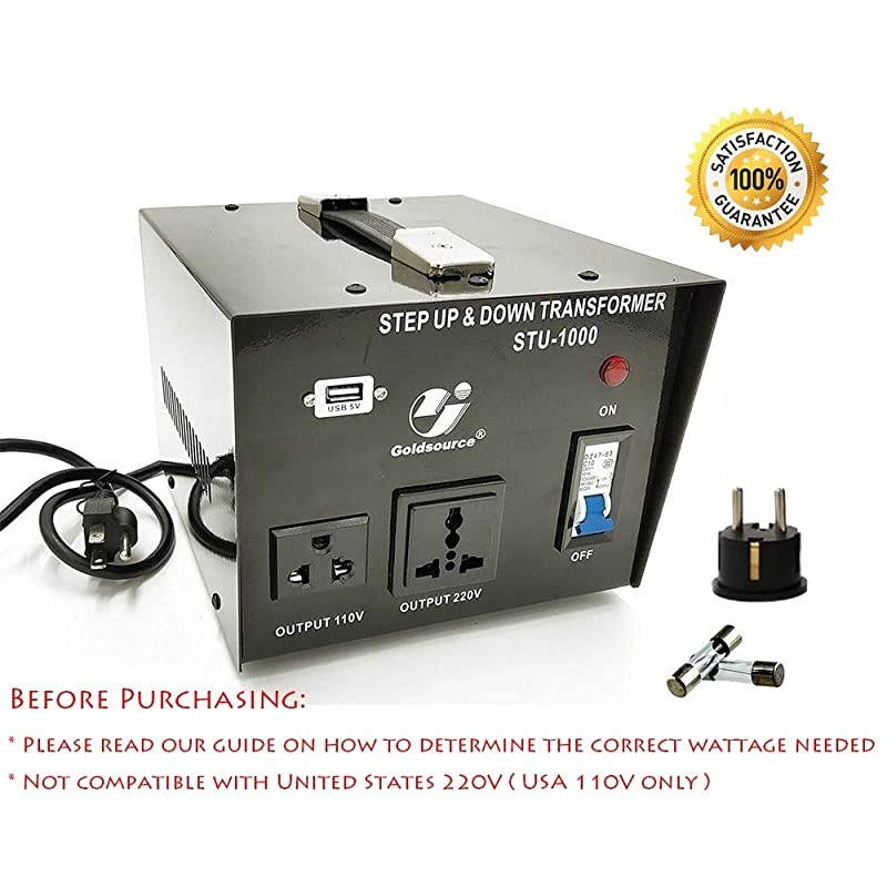 500W Step Up & Step Down Voltage Transformer Converter, STU-500 Heavy Duty Continuous AC 110-120V to 220-240V Converter with US Standard & Universal Outlets and DC 5V USB Port, 500 Watt