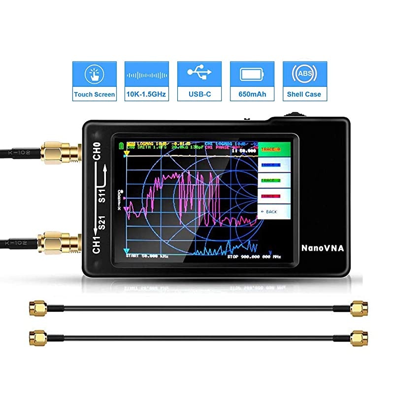 VNA Vector Network Analyzer 10KHz 15GHz HF VHF UHF Antenna Analyzer Measuring S ParametersVoltage Standing Wave Ratio Phase Delay Smith Chart with Shell Case