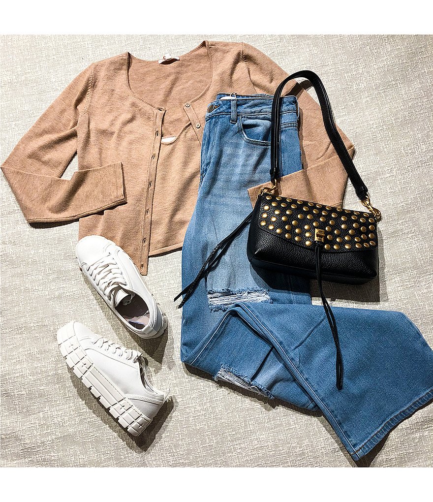 YMI Jeanswear High Rise Cropped Frayed Wide Leg Jeans