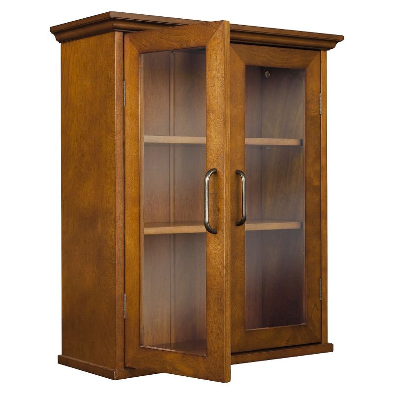 Avery Wall Cabinet Oil Oak Brown - Elegant Home Fashions