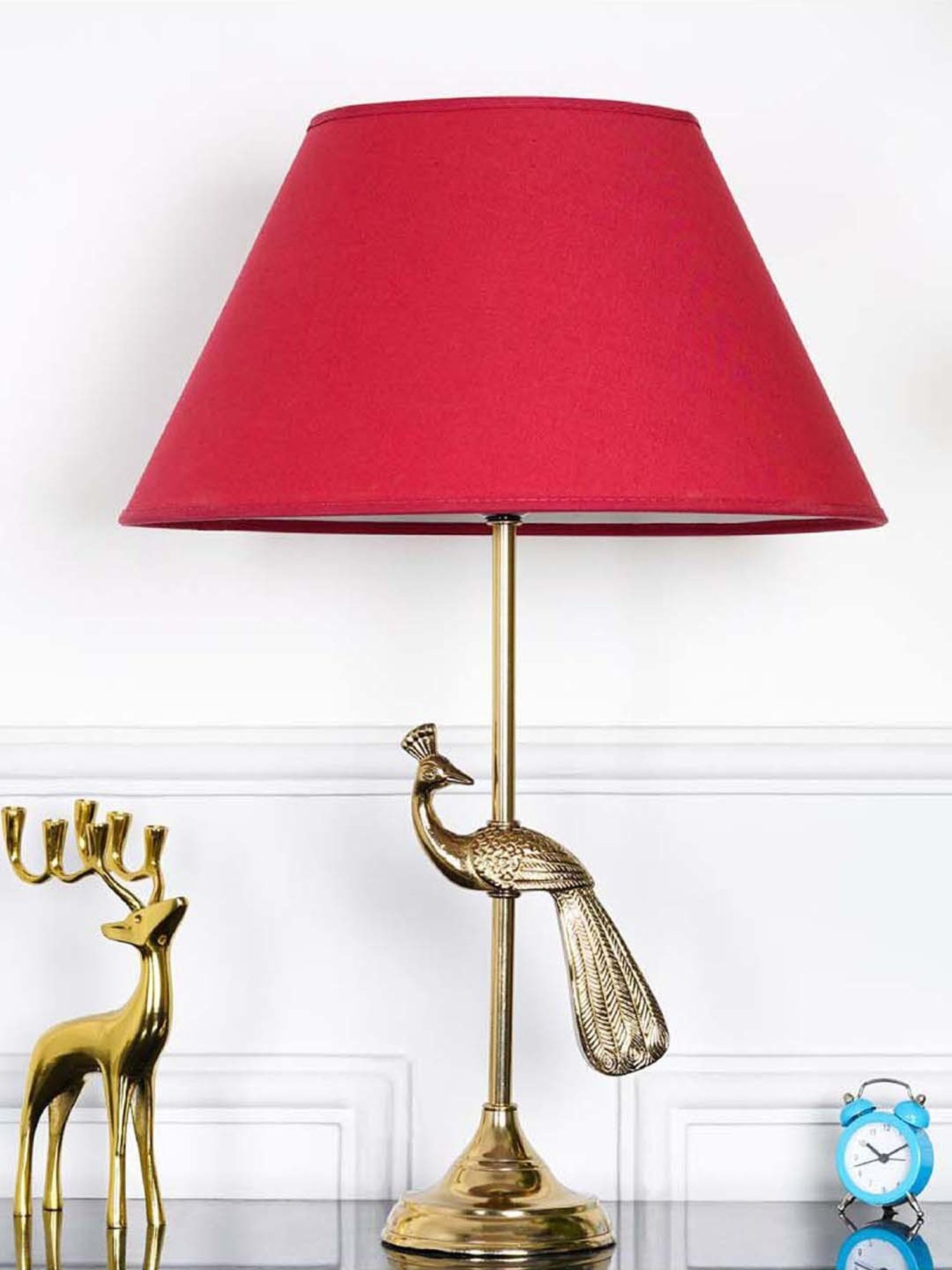 DecorativeRay Red PVC Study Table Lamp - Set of 1