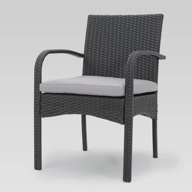 Circi 5pc Outdoor Dining Set - Black and Charcoal - CosmoLiving by Cosmoplitan