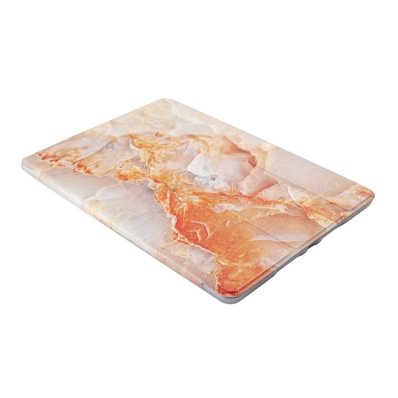 Insten - Marble Tablet Case For iPad 8th Gen 10.2" 2020, Multifold Stand, Magnetic Cover Auto Sleep/Wake, Shock Resistant, Orange