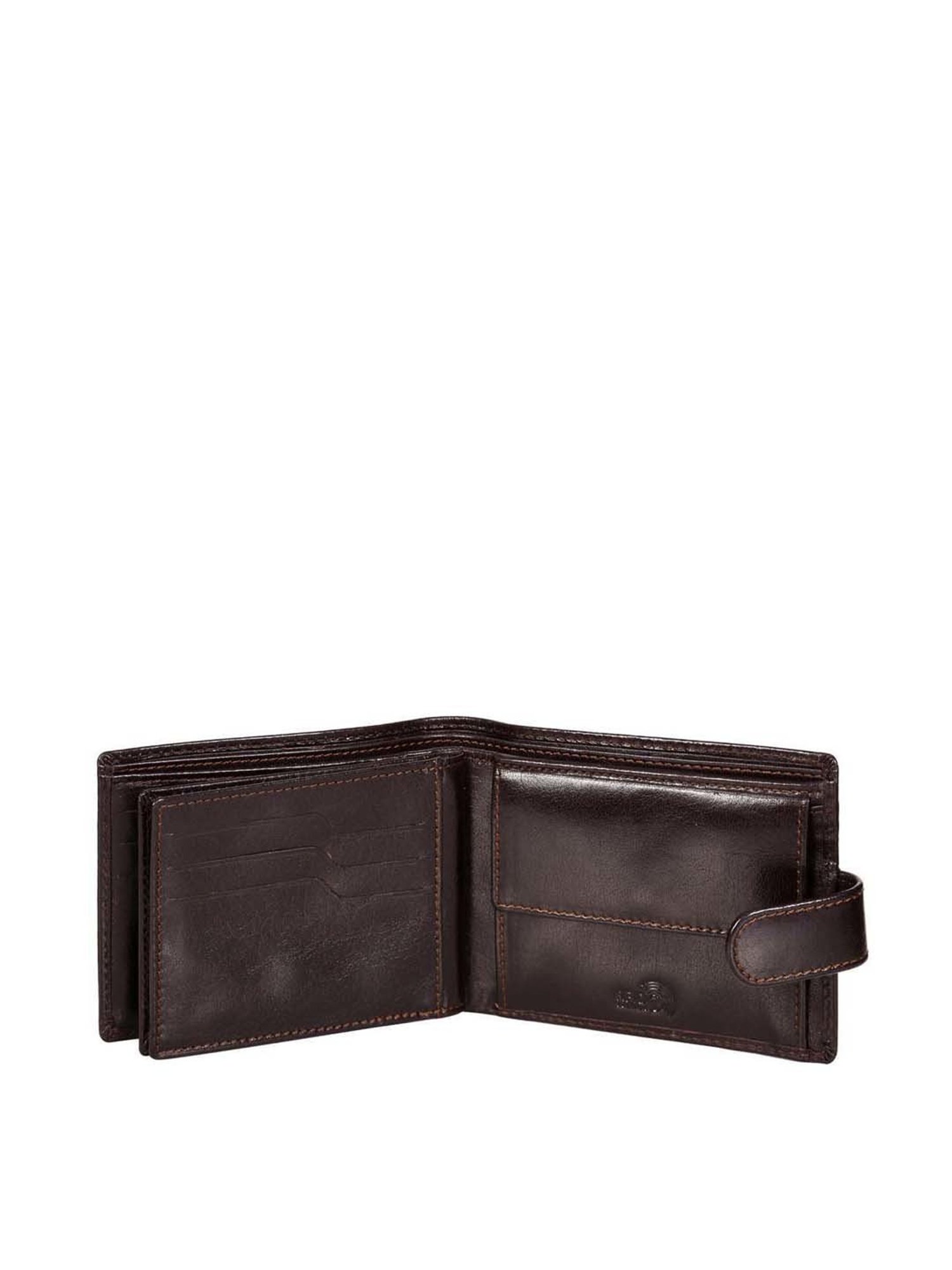 SASSORA Brown Casual Leather Rfid Bi-Fold Wallet for Men