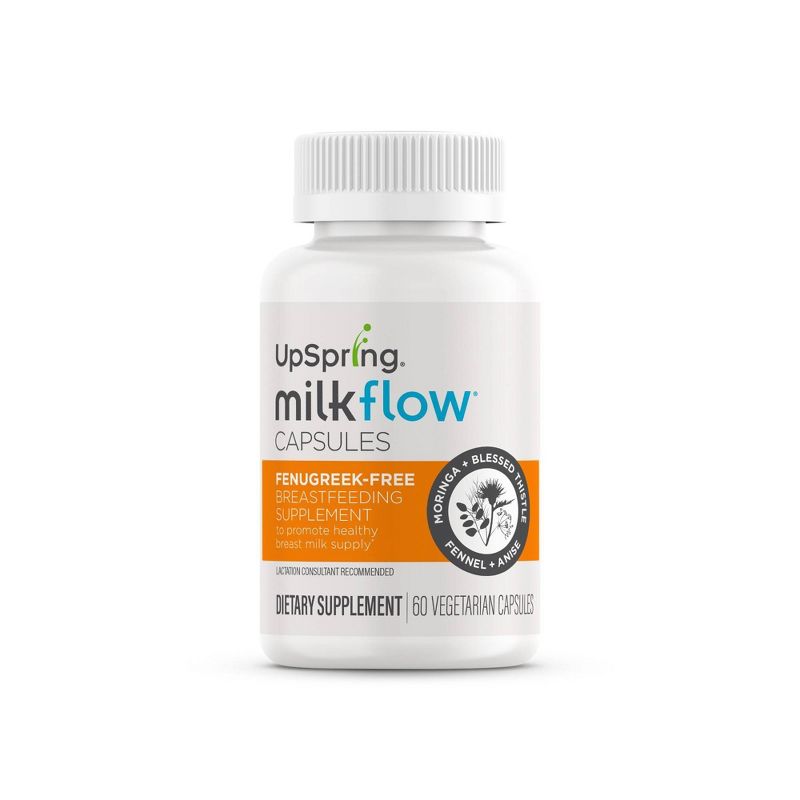 UpSpring Milkflow Fenugreek Free Breastfeeding Supplement Capsules - 60ct