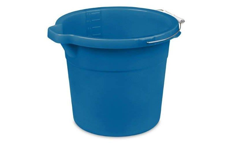 Sterilite Heavy-Duty Extra Large 18-Quart Easy Pour Spout Pail Bucket with Comfortable Grip Handle, Blue (6 Pack)