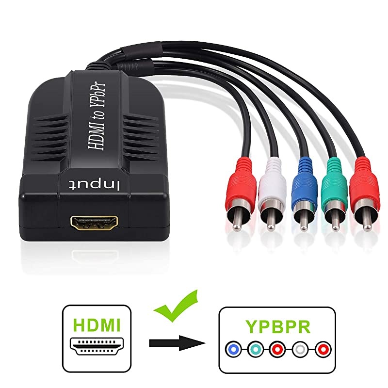 1080P HDMI to Component Converter Scaler HDMI to YPbPr Converter Convert HDMI to Component HDMI to Video Converter HDMI to 5RCA RGB Converter for HDTV Box PC PS3 Fire Stick Roku Blu-Ray DVD