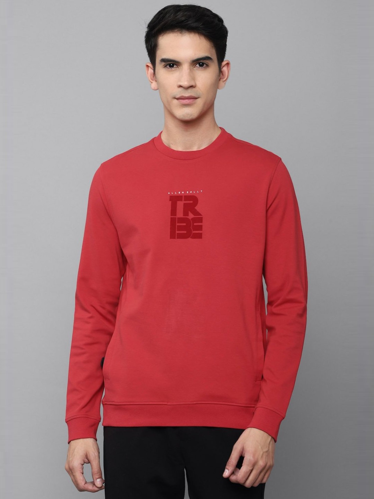Tribe by Allen Solly Red Regular Fit Printed Sweatshirts