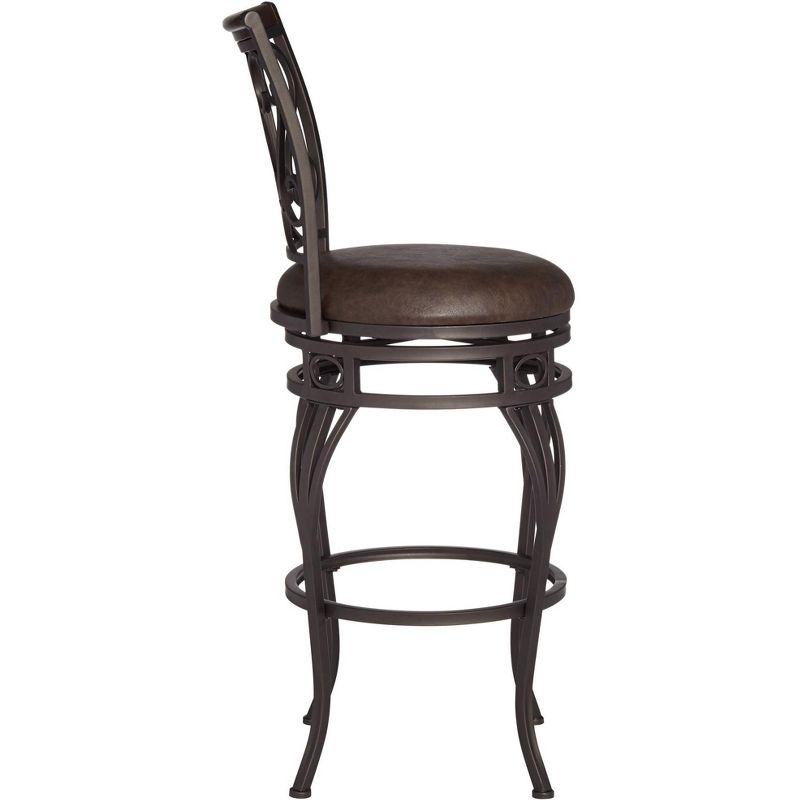 Kensington Hill Trevi Wood and Bronze Metal 26" Swivel Counter Stool