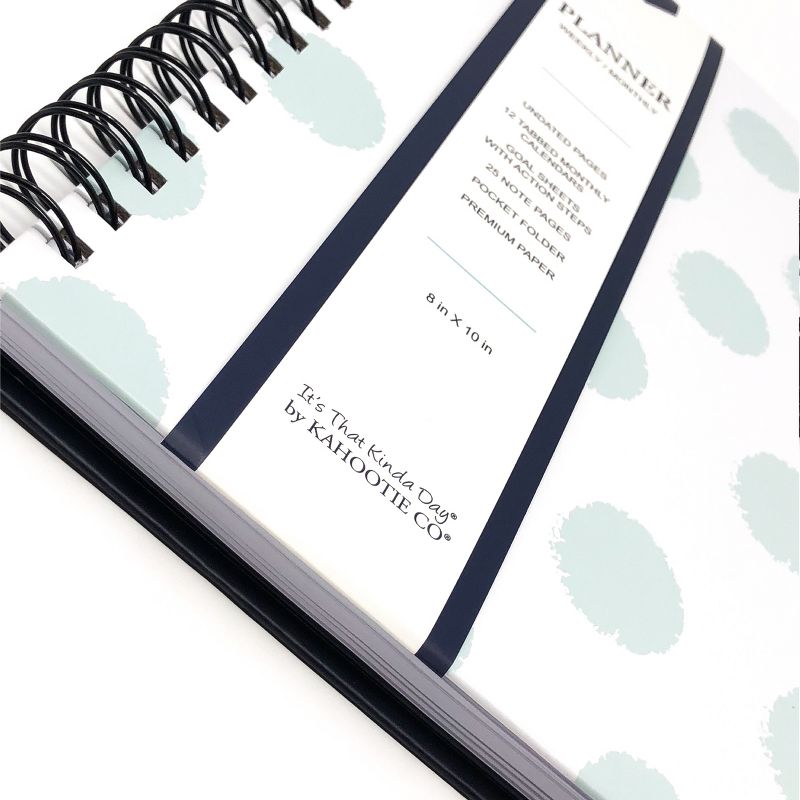 Undated Weekly Planner 8" X 10" Teal Polka Dots - Kahootie Co