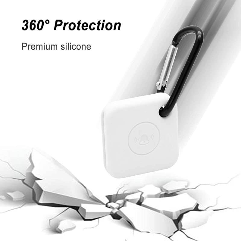 Silicone Case for Tile Mate 2020 Tile Mate 2018 Soft and Flexible ScratchShock Resistant Cover with Carabiner for Tile Mate Tracker White L